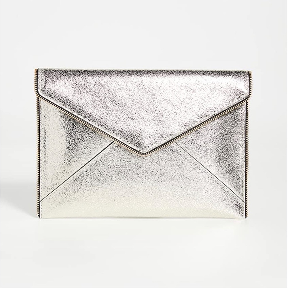 REBECCA MINKOFF | silver envelope clutch